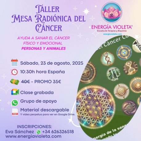 MESA RADIÓNICA PARA LA SANACIÓN DEL CÁNCER